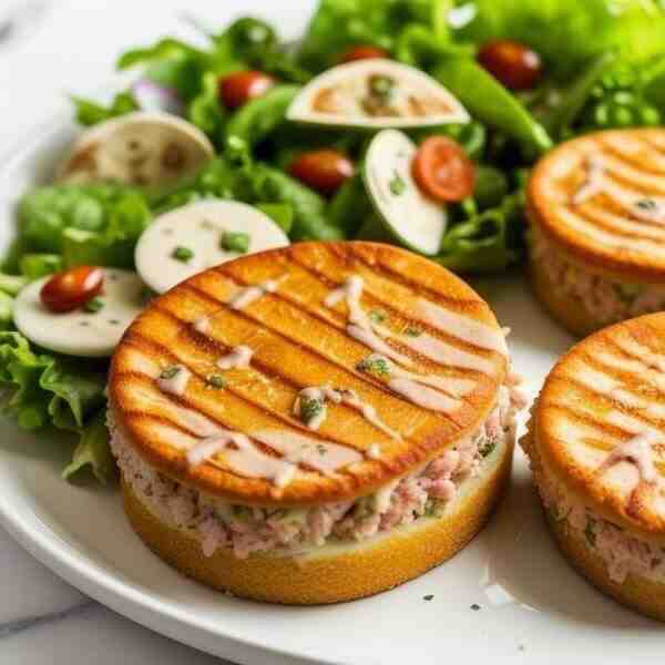 Салат с тунцом и сырной заправкой